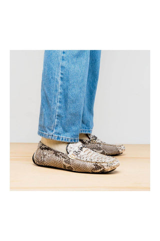 Marco Di Milano Capri Natural Python Skin Horse-Bit Loafer (MDM1241)