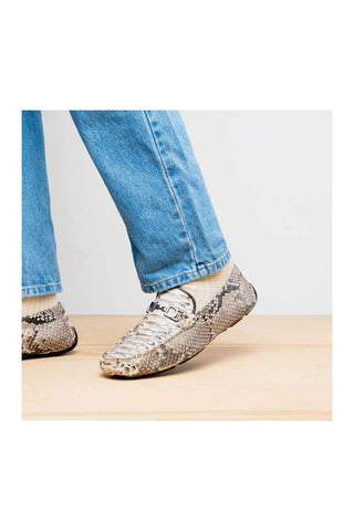 Marco Di Milano Capri Natural Python Skin Horse-Bit Loafer (MDM1241)