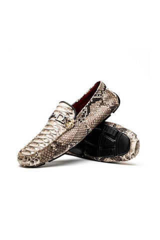 Marco Di Milano Capri Natural Python Skin Horse-Bit Loafer (MDM1241)