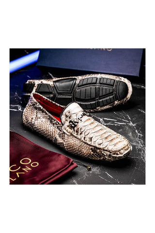 Marco Di Milano Capri Natural Python Skin Horse-Bit Loafer (MDM1241)