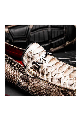 Marco Di Milano Capri Natural Python Skin Horse-Bit Loafer (MDM1241)
