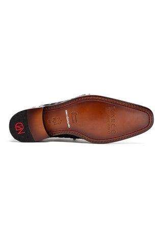 Marco Di Milano Caribe Black & Newspaper Genuine Hornback Caiman Crocodile Derby (MDM1118)
