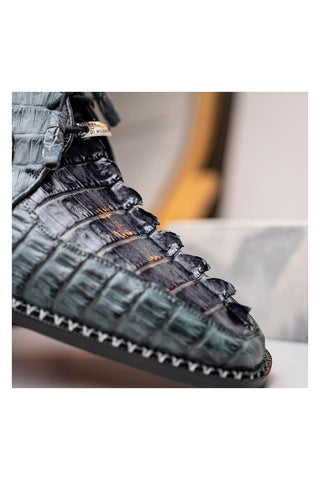 Marco Di Milano Caribe Dark Gray Genuine Hornback Caiman Crocodile Derby (MDM1118)