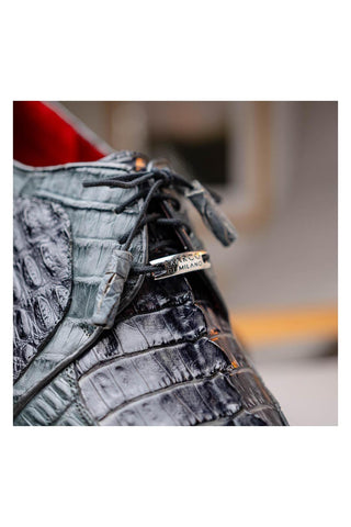 Marco Di Milano Caribe Dark Gray Genuine Hornback Caiman Crocodile Derby (MDM1118)
