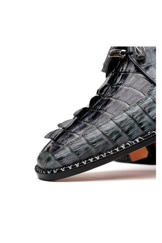 Marco Di Milano Caribe Dark Gray Genuine Hornback Caiman Crocodile Derby (MDM1118)