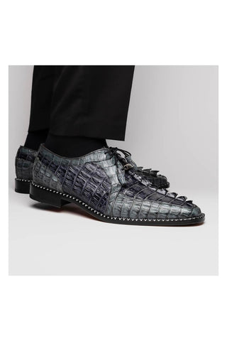 Marco Di Milano Caribe Dark Gray Genuine Hornback Caiman Crocodile Derby (MDM1118)