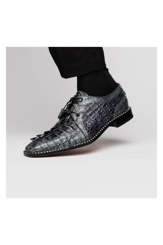 Marco Di Milano Caribe Dark Gray Genuine Hornback Caiman Crocodile Derby (MDM1118)