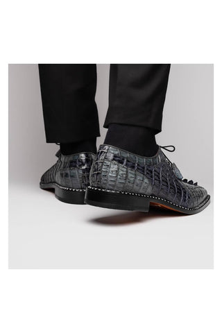 Marco Di Milano Caribe Dark Gray Genuine Hornback Caiman Crocodile Derby (MDM1118)