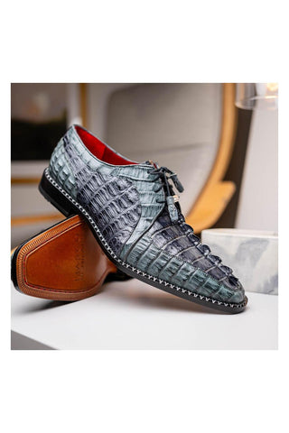Marco Di Milano Caribe Dark Gray Genuine Hornback Caiman Crocodile Derby (MDM1118)