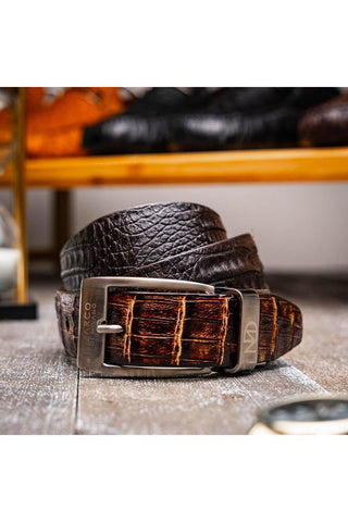 Marco Di Milano Caribe Men's Brown Genuine Crocodile Belts (MDMB1045)