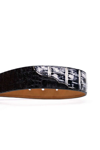 Marco Di Milano Caribe Men's Newspaper / Black Genuine Crocodile Belts (MDMB1045)