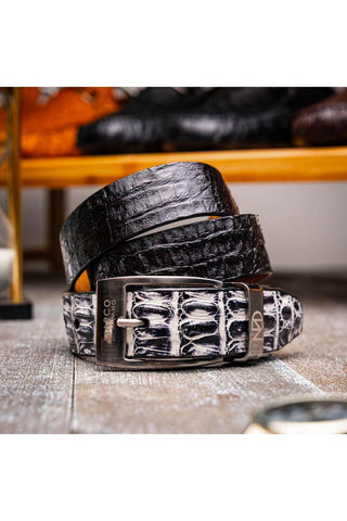 Marco Di Milano Caribe Men's Newspaper / Black Genuine Crocodile Belts (MDMB1045)