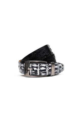 Marco Di Milano Caribe Men's Newspaper / Black Genuine Crocodile Belts (MDMB1045)