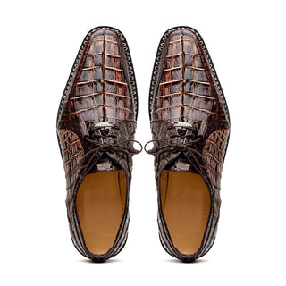 Marco Di Milano Caribe Men's Shoes Genuine Hornback Caiman Crocodile Dress Derby Oxfords (MDM1118)-AmbrogioShoes