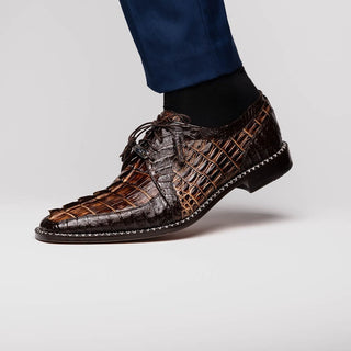 Marco Di Milano Caribe Men's Shoes Genuine Hornback Caiman Crocodile Dress Derby Oxfords (MDM1118)-AmbrogioShoes