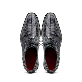 Marco Di Milano Caribe Men's Shoes Genuine Hornback Caiman Crocodile Dress Derby Oxfords (MDM1118)-AmbrogioShoes