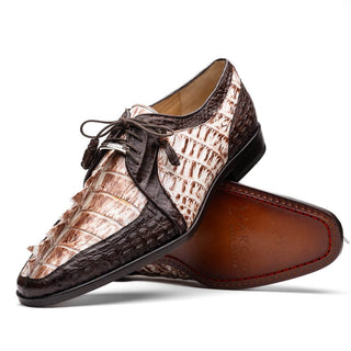 Marco Di Milano Caribe Men's Shoes Genuine Hornback Caiman Crocodile Dress Derby Oxfords (MDM1118)-AmbrogioShoes