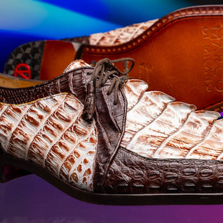 Marco Di Milano Caribe Men's Shoes Genuine Hornback Caiman Crocodile Dress Derby Oxfords (MDM1118)-AmbrogioShoes