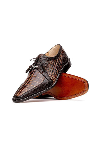 Marco Di Milano Caribe Orix & Brown Genuine Hornback Caiman Crocodile Derby (MDM1118)