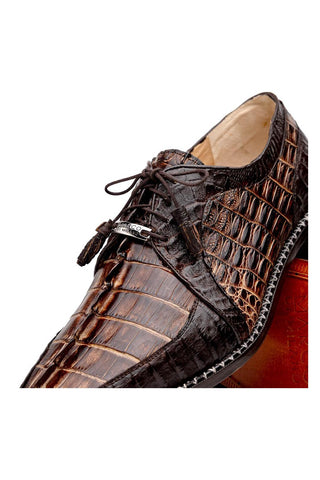 Marco Di Milano Caribe Orix & Brown Genuine Hornback Caiman Crocodile Derby (MDM1118)