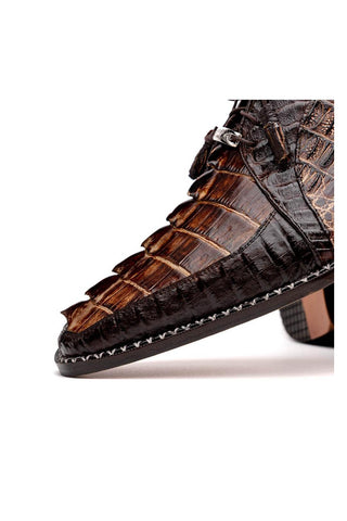 Marco Di Milano Caribe Orix & Brown Genuine Hornback Caiman Crocodile Derby (MDM1118)