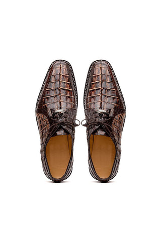 Marco Di Milano Caribe Orix & Brown Genuine Hornback Caiman Crocodile Derby (MDM1118)