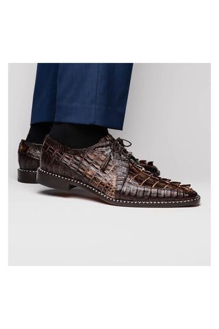 Marco Di Milano Caribe Orix & Brown Genuine Hornback Caiman Crocodile Derby (MDM1118)
