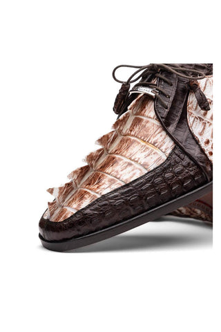 Marco Di Milano Caribe White & Brown Genuine Hornback Caiman Crocodile Derby (MDM1118)
