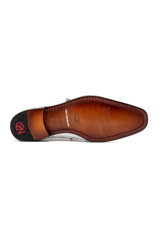 Marco Di Milano Caribe White & Newspaper Genuine Hornback Caiman Crocodile Derby (MDM1118)