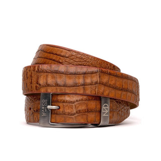 Marco Di Milano Cognac Genuine Exotic Crocodile Men's Belts (MDMB1021)-AmbrogioShoes