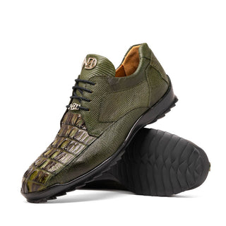 Marco Di Milano Crater Men's Shoes Exotic Crocodile / Lizard Derby Sneakers (MDM1190)-AmbrogioShoes