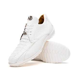 Marco Di Milano Crater Men's Shoes White Crocodile & Lizard Sneakers (MDM1252)