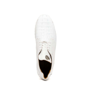 Marco Di Milano Crater Men's Shoes White Crocodile & Lizard Sneakers (MDM1252)