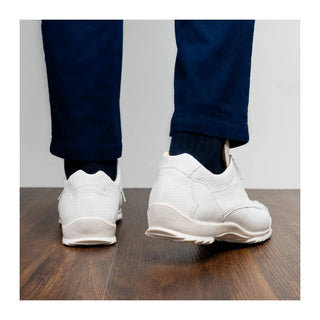 Marco Di Milano Crater Men's Shoes White Crocodile & Lizard Sneakers (MDM1252)
