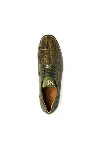 Marco Di Milano Crater Olive Crocodile / Lizard Derby Sneakers (MDM1190)