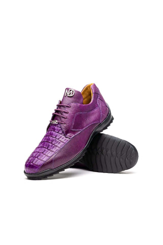 Marco Di Milano Crater Purple Crocodile & Lizard Skin Sneakers (MDM1251)