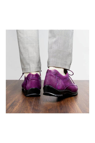 Marco Di Milano Crater Purple Crocodile & Lizard Skin Sneakers (MDM1251)