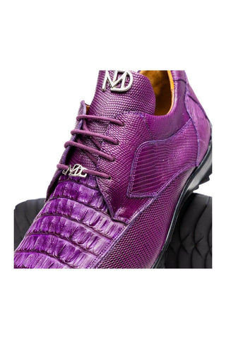 Marco Di Milano Crater Purple Exotic Crocodile & Lizard Skin Sneakers (MDM1251)