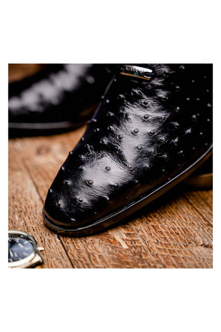 Marco Di Milano Criss Black Ostrich Quill Oxfords (MDM1073)