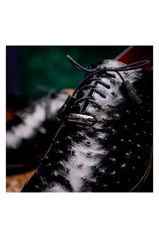 Marco Di Milano Criss Black Ostrich Quill Oxfords (MDM1073)