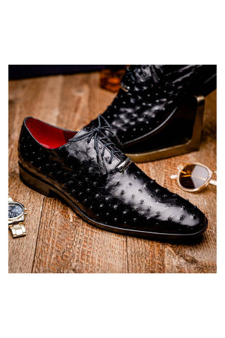 Marco Di Milano Criss Black Ostrich Quill Oxfords (MDM1073)