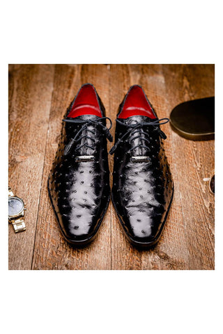 Marco Di Milano Criss Black Ostrich Quill Oxfords (MDM1073)