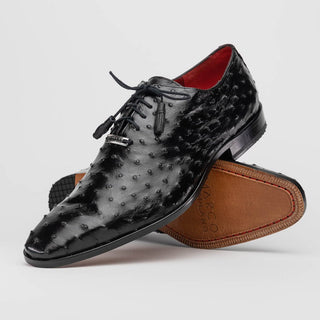 Marco Di Milano Criss Men's Shoes Exotic Ostrich Quill Dress Oxfords (MDM1073)-AmbrogioShoes