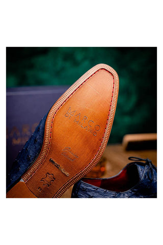 Marco Di Milano Criss Navy Exotic Ostrich Quill Oxfords (MDM1073)