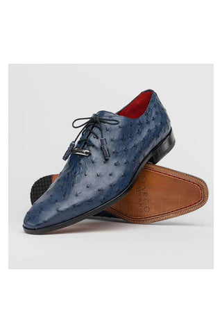 Marco Di Milano Criss Navy Exotic Ostrich Quill Oxfords (MDM1073)