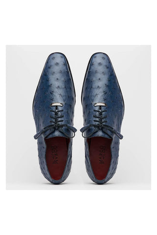 Marco Di Milano Criss Navy Exotic Ostrich Quill Oxfords (MDM1073)