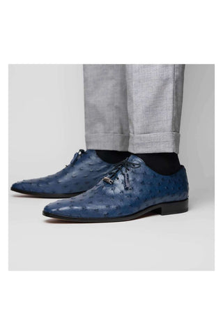 Marco Di Milano Criss Navy Ostrich Quill Oxfords (MDM1073)