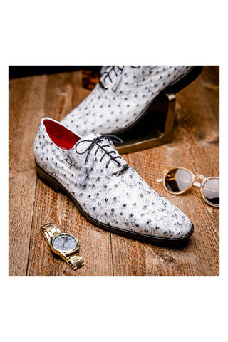 Marco Di Milano Criss Newspaper Exotic Ostrich Quill Oxfords (MDM1073)