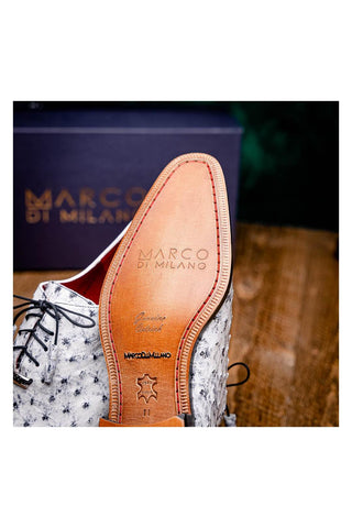 Marco Di Milano Criss Newspaper Exotic Ostrich Quill Oxfords (MDM1073)