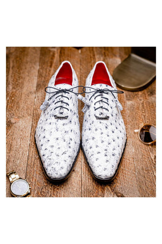 Marco Di Milano Criss Newspaper Exotic Ostrich Quill Oxfords (MDM1073)